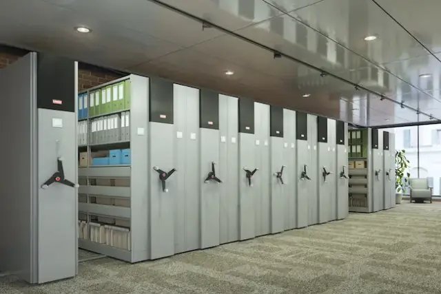 Arquivos deslizantes para escritório